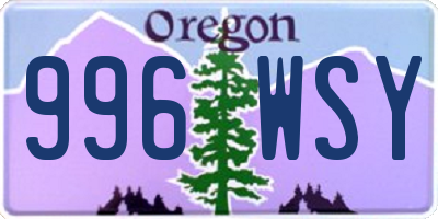 OR license plate 996WSY