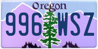 OR license plate 996WSZ