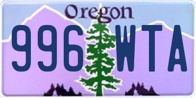 OR license plate 996WTA