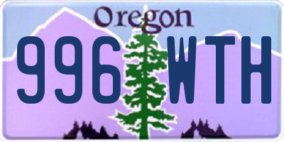 OR license plate 996WTH