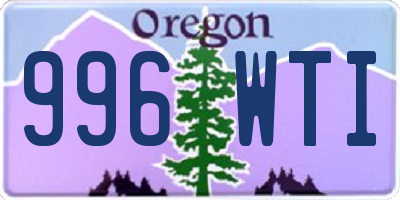 OR license plate 996WTI
