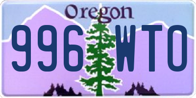 OR license plate 996WTO