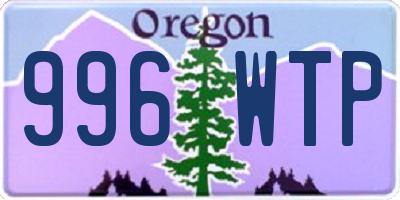 OR license plate 996WTP