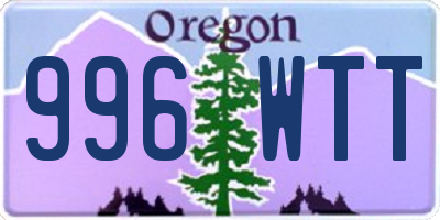 OR license plate 996WTT
