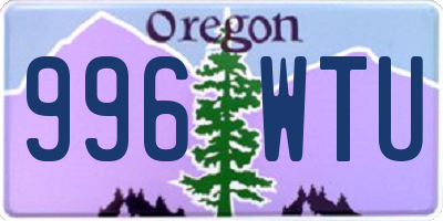 OR license plate 996WTU