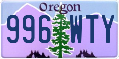 OR license plate 996WTY