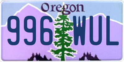 OR license plate 996WUL