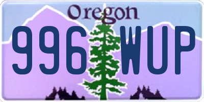 OR license plate 996WUP