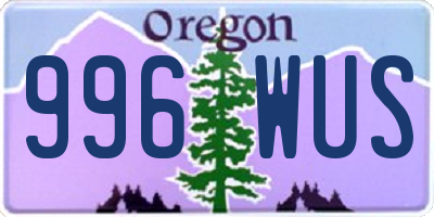 OR license plate 996WUS