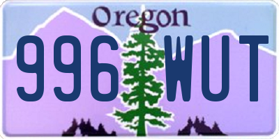 OR license plate 996WUT
