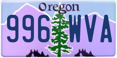 OR license plate 996WVA