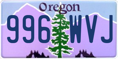 OR license plate 996WVJ
