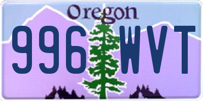OR license plate 996WVT