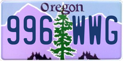 OR license plate 996WWG
