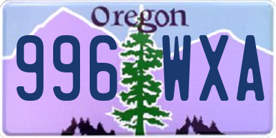 OR license plate 996WXA