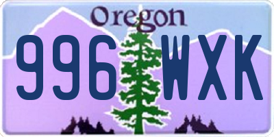 OR license plate 996WXK