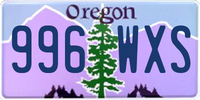 OR license plate 996WXS