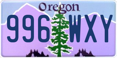 OR license plate 996WXY