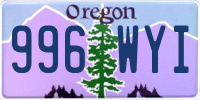 OR license plate 996WYI