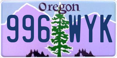 OR license plate 996WYK