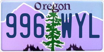 OR license plate 996WYL