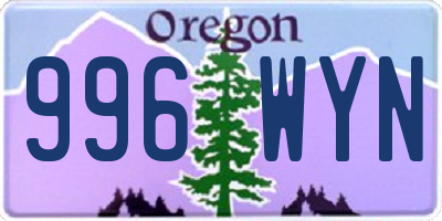 OR license plate 996WYN