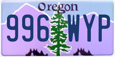 OR license plate 996WYP