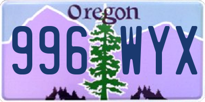 OR license plate 996WYX
