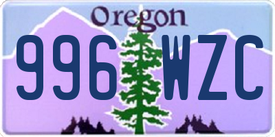 OR license plate 996WZC
