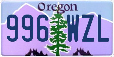 OR license plate 996WZL