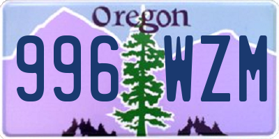 OR license plate 996WZM