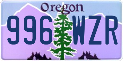 OR license plate 996WZR