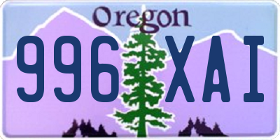 OR license plate 996XAI