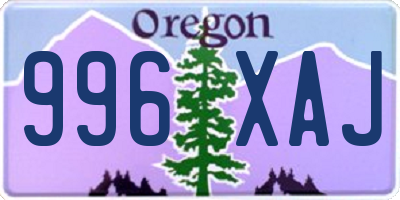 OR license plate 996XAJ