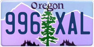 OR license plate 996XAL