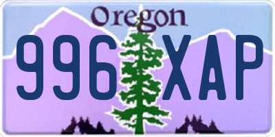 OR license plate 996XAP