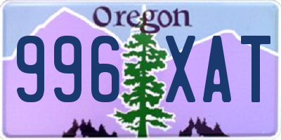 OR license plate 996XAT