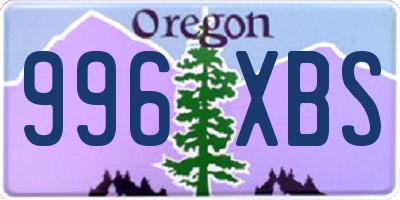 OR license plate 996XBS