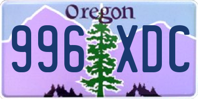 OR license plate 996XDC