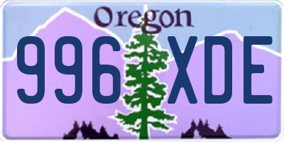 OR license plate 996XDE