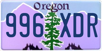 OR license plate 996XDR