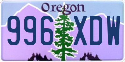 OR license plate 996XDW