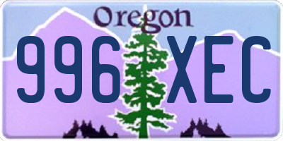 OR license plate 996XEC