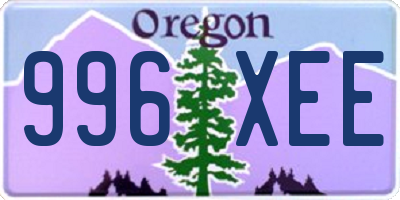 OR license plate 996XEE