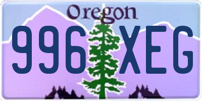 OR license plate 996XEG
