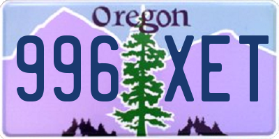 OR license plate 996XET