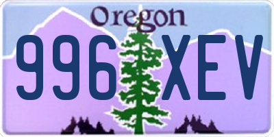 OR license plate 996XEV
