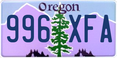 OR license plate 996XFA