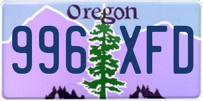 OR license plate 996XFD