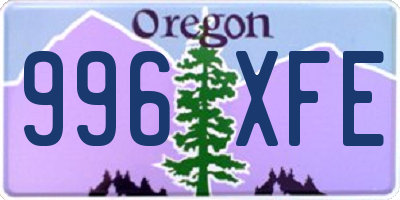 OR license plate 996XFE
